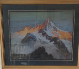 Coppia di Dipinti di Montagna - Firmati Willibald Kuppers - Tecnica Mista Acquerello e Tempera con Cornice